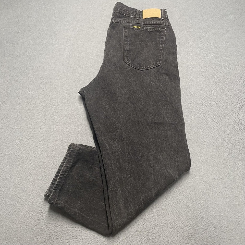 Vintage H.I.S Jeans Mens 32x30 Black Charcoal‎ Wash Straight Leg Denim USA 90s